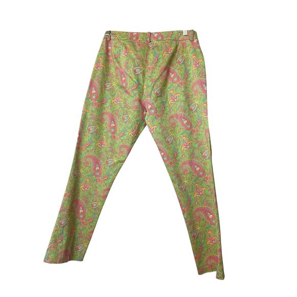 Lauren Ralph Lauren Women's Paisley Pants Size 12 Trousers Bright Spring Easter - Picture 5 of 16